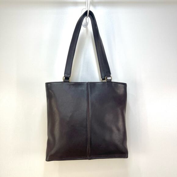 Vintage Coach Skinny Tote 9546 Brown Leather Handbag Purse - Picture 11 of 12